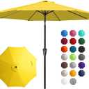 JEAREY 10FT Outdoor Patio Umbrella Outdoor Table Umbrella with Push Button Tilt and Crank, Market Umbrella 8 Sturdy Ribs UV Protection Waterproof for Pool, Garden (Yellow)