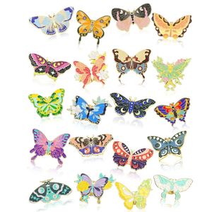 Hanaive 20 Pieces Butterfly Pins for Backpack Butterfly Brooches Cute Cool Horror Lapel Pins for Hats Clothes Decoration Gift