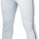 Easton Men's Rival+ Baseball Pants | Full Length Semi-Relaxed Fit | Adult Sizes | Piped | Multiple Colors (White/Black), XL