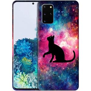 for Samsung Galaxy S20 Plus, Samsung S20 Plus Case with Cat Galaxy Space Stars Design Printed Slim & Sleek Cute Plastic Hard Protective Back Phone Case/Cover for Samsung S20 Plus