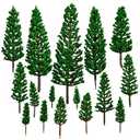 16pcs Mini Pine Trees, Model Pine Tree Decor Diorama Miniature Landscape Trees for DIY Scenery, Diorama Supplies (Natural Green)