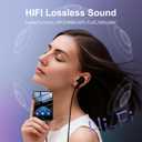 2.8" Display Bluetooth MP3 Player, Portable HiFi Music Player with Bluetooth 5.4, FM Radio, HD Speaker, E-Book, Voice Recorder & Earphones, Black
