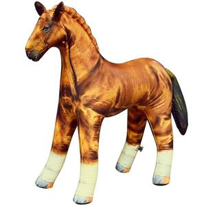 38" Long Inflatable Horse, Golden Brown Lifelike Blow-Up Toy Figure for Decoration or Play, Livestock Theme Party, Pool, Birthday, VBS, Photo Prop, Baby Shower 1 pc