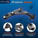 4Pcs Front Lower Control Arm with Ball Joint Suspension Kit Fit for Mazda CX-9 2016 2017 2018 2019 2020 2021 2022 2023 CMS761225, CMS761226, K80296 X2