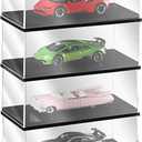 Baderke 4 Pcs Clear Model Cars Display Case 4.72 x 2.28 x 1.77 Inches Fit for 1/64 Scale Acrylic Display Case Vehicles Toy Storage Collectors