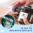 Inflatable Toddler Travel Bed - 60 Inches Portable Toddler Bed for Travel with Safety Sides - Cozy Kids Air Mattress Set with Built-in Electric Pump & Carry Case- Easy to Inflate - Sea Blue