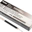 Pentel Refill Ink for EnerGel Liquid Gel Pen, (0.7mm), Medium Line, Needle Tip, Black Ink, Box of 12 (LRN7-A)