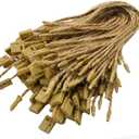 500 Pcs Hemp Twine Hang Tag String Snap Lock Pin Loop Fastener Hook Ties Easy and Fast to Attach