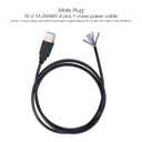 2 x 2 Pcs USB A Male & Female Plug Aluminum Foil Shielded Twisted Pair Bare Wire Open End Cable 6.6Ft(200cm) 4 + 1cores Power and Data Transmission Pigtail Repair Tin on The Tail Cable Cord