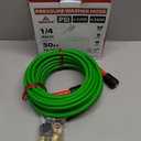 YAMATIC Super Flexible Pressure Washer Hose 50FT for Power Washer Replacement, Kink Resistant Extension With Leak-Free M22 Female & 3/8" Quick Connect Adapters, 1/4" 3200 PSI, Green