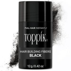 Toppik Hair Building Fibers, Black, 12g Fill In Fine or Thinning Hair Instantly Thicker, Fuller Looking Hair Black for Men Women
