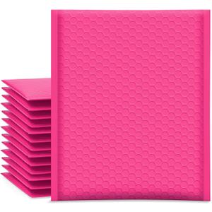 UCGOU Bubble Mailers 8.5x12 Inch Hot Pink 25 Pack Usable Size 8.5x11 Poly Padded Envelopes #2 Medium Mailing Opaque Packaging Postal Self Seal Waterproof Boutique Shipping Bags for Clothes Makeup