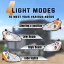 Headlights Competible with Kenworth T680 2013-2021 Replacement Right Passenger Side [Included All Bulbs] DOT SAE Approved Projector Low Beam Reflecting High Beam Headlights Assembly
