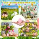 Beeveer 50 Pcs Plastic Easter Eggs Bulk for Easter Hunt 1.6 x 2.4 Inch Colorful Hanging Plastic Eggs for Basket Fillers Party Favor DIY Crafts Decoration(Pink Series)