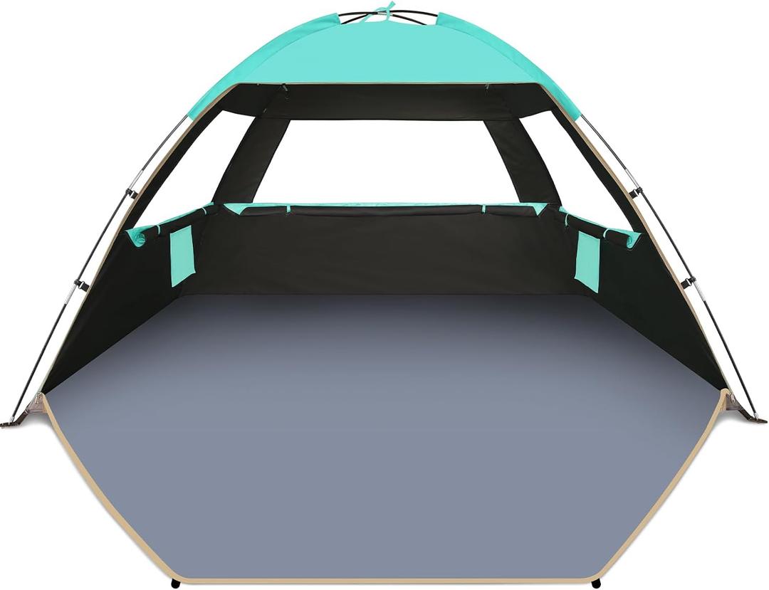 Gorich Beach Tent Sun Shelter for 3 Person with UPF 50＋ UV Protection, Lightweight & Easy Setup Beach Shade Canopy, Portable Beach Shade Tent Beach Cabana