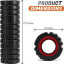 Foam Roller for Deep Tissue Massager, 18" Trigger Point Foam Roller, Patented Exercise Roller for Muscle Recovery, Physical Therapy, Improves Mobility, Fitness, Yoga and Pilates (Black)