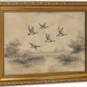 Vintage Ornate Gold Framed Duck Wildlife Wall Art 16x24 inch