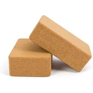SVY Cork Yoga Blocks, 2 Pack, 9x6x3, High Density Solid Natural Cork Yoga Brick with Comfortable Edge to Improve Balance, Strength and Flexibility