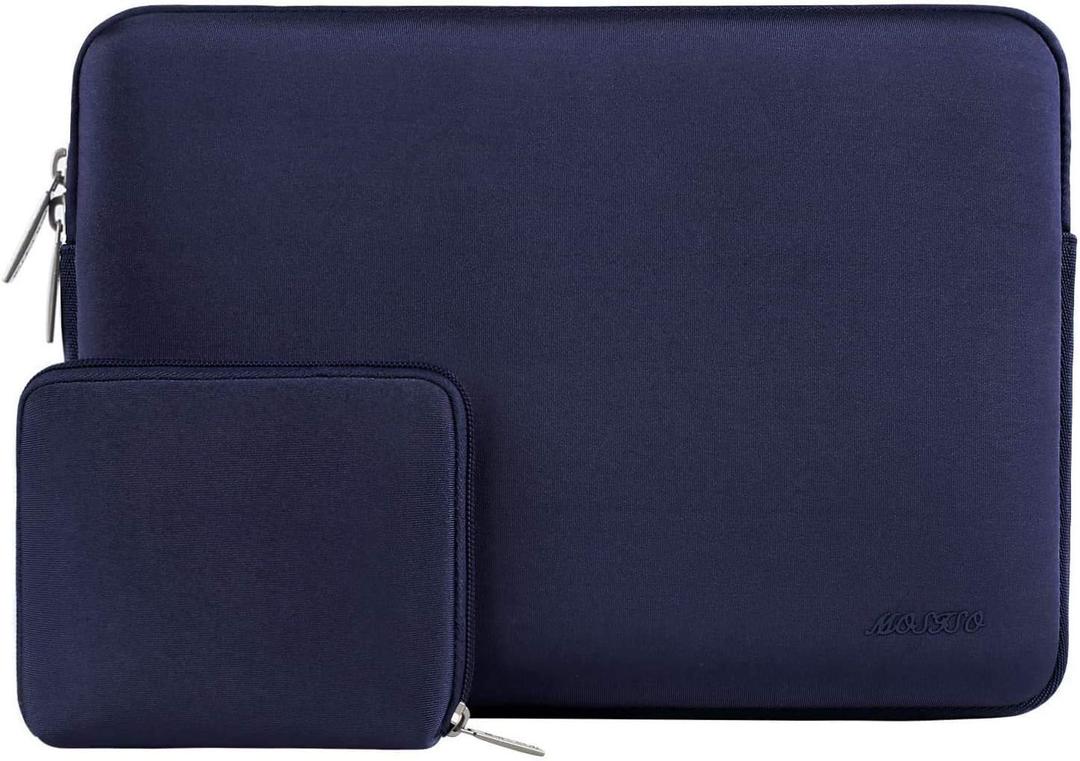 MOSISO Laptop Case 13.3 inch, 13-13.3 inch Laptop Sleeve Bag Compatible with MacBook Air/Pro 13/Pro 14 M5 M4 M3 M2 M1, HP Dell ASUS Lenovo, Neoprene Computer Sleeve Bag with Small Case, Navy Blue