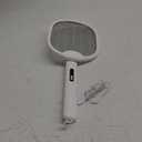 Electric Fly Swatter Foldable Bug Zapper Racket with 4000V 1800mAh Rechargeable Battery 5-Layer Safety Mesh Dual Modes with Mosquito Light Suitable for Indoor or Outdoor Use (White) (X01)