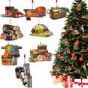 Barydat 24 Pcs Arborist Ornaments for Christmas Tree, Wooden Decorative Arborist Hanging Ornaments for Xmas Tree Arboriculturist Gifts