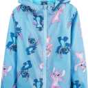 Disney Stitch Girls Raincoat - Waterproof Hooded Jacket for Kids Fleece Lined - Stitch Gifts for Girls Teens (11-12 Years, Blue)