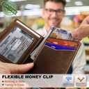 BULLIANT Men Wallet,Top Grain Leather Slim Wallet Magnetic Closure Simplifed Bill Folder RFID Blocking 11Cards