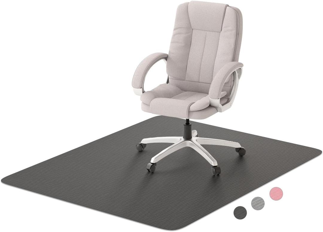 Hsurbtra Office Chair Mat for Hardwood Floor, 35" x 47" Large Anti-Slip Computer Chair Mat, Heavy Duty Wood & Tile Floor Protector, PVC Desk Rug for Office Home, Black
