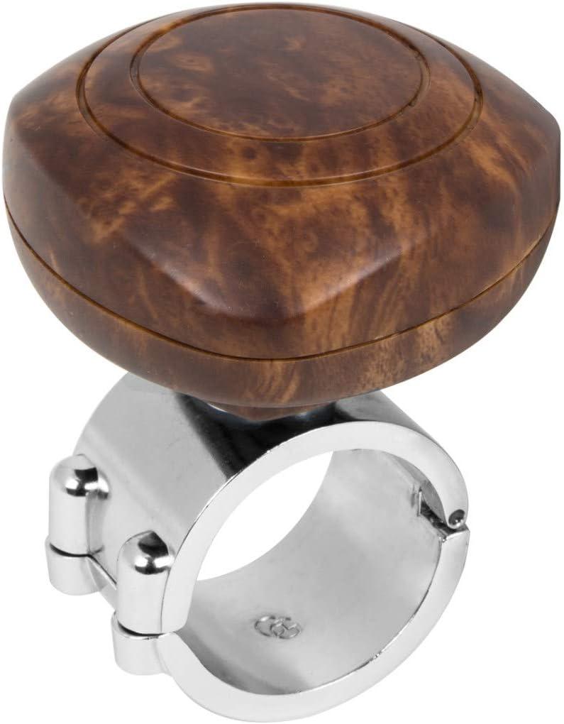 GG Grand General 80088 Matte Brown Wood Plastic Steering Wheel Spinner Knob