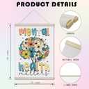 AgriFusion Tech Mental Health Matters Wall Art 12x16 Inches, Floral Inspirational Canvas Print, Therapy Office Decor & Self-Care Gift for Women