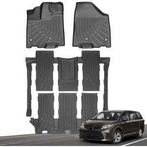 Floor Mats for Toyota Sienna 2013-2020 7 Seats, Custom Fit TPE Liners