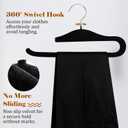 Velvet Pants Hangers,10 Pack Non Slip Space Saving Clothes Hanger, Heavy Duty Pants Hangers for Closet for Pants Jeans Skirts Tank Top Towel(Black)