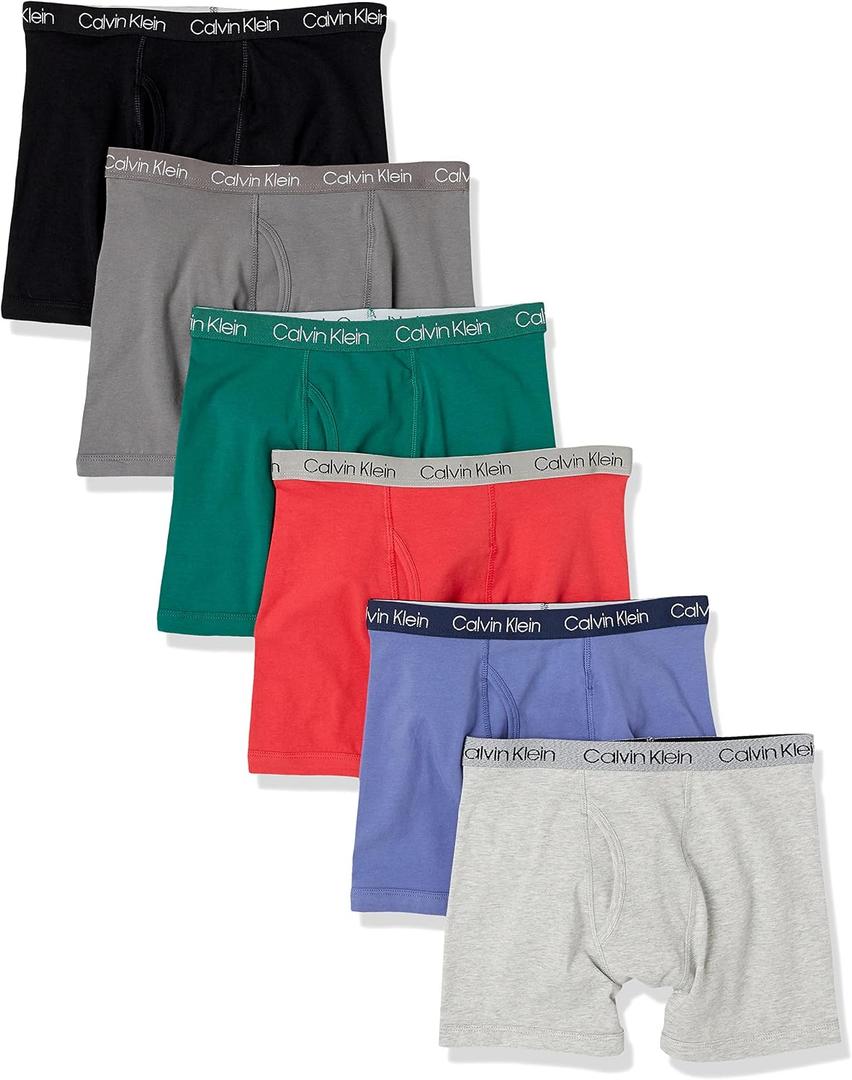 Calvin Klein Kids Boys' Modern Cotton Boxer Brief Underwear 6-Pack (XL)