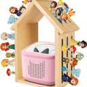 For Tonies Shelf Magnetic Wall-Mount/Desktop House-Shaped Floating Storage Shelf, Wooden Display Organizer for Tonies Storage, Figure Organizer Rack for 12-40 Figurines Collection