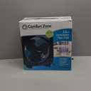 Comfort Zone Box Fan, 9 inch Portable Desk fan, Quiet 3 Speed Mini Fan for Bedroom, Electric Bedside Table Fan, Black