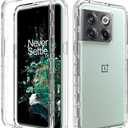 for OnePlus 10T Case Hybrid Drop Protection Clear Case Heavy Duty Hard Rugged Anti-Slip Bumper Anti-Scratch Armor Protective Phone Cover Transparent