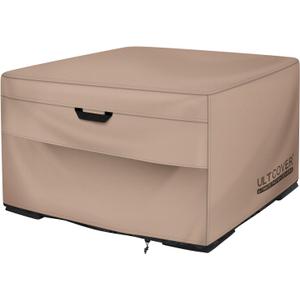 ULTCOVER Patio Fire Pit Table Cover Square 44 inch Outdoor Waterproof Fire Bowl Cover (Brown)
