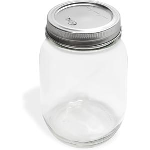32 oz Wide Mouth Mason Jars, 1000ml Glass Jars with Metal Airtight Lids Clear Containers Canning Jars for Storage Overnight Oats, Jam, Honey, Salads, Yogurt, Spices, 4 Pack with 10 Labels & 1 Pen