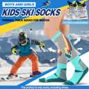 ANTSANG Kids Merino Wool Ski Socks for Girls Boys Teen Thermal Thick Warm Winter Hiking Knee High Stocking Stuffers Socks for Skiing Snowboarding(Skate A,4-7 Y)