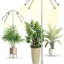 Grow Lights for Indoor Plants Full Spectrum,15-62 Inches Height Adjustable Dsektop and Standing Plant Growing Lamps with Detachable Tripod Stand, Auto On/Off Timer (Full Spectrum, Four Heads)