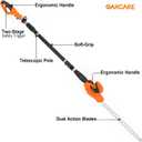 GARCARE Corded Pole Hedge Trimmer Electric 500W Motor with 18-Inch Blade