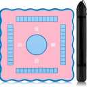 Soulchen Mahjong Mat 33'' x 33'' with Black Carrying Bag Anti Slip Noise Reducing Table Mat for Mahjong, Gaming Table Cover for Poker Board Tile Games Dominoes Mah Jong Accessories(Blue Edges)