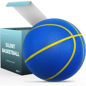 Silent Basketball Size 7 (29.5")  Grooved Airless Foam Indoor Basketball for Quiet Dribbling and Indoor Training, Pro PU Material  Achieve Real Feel Higher Bounce Quieter (Blue) Silent Basketball Size 7 (29.5")  Grooved Airless Foam Indoor Basketball for Quiet Dribbling and Indoor Training, Pro PU Material  Achieve Real Feel Higher Bounce Quieter (Blue)