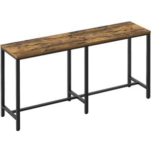 YATINEY 70.8" Long Bar Table, Counter Bar Height Table, High Top Table, Rectangular Hightop Bar Pub, for Kitchen, Living Room, Entryway, Rustic Brown and Black BT08BR