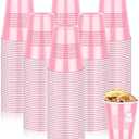 Dualshine Only 48  Pack Pink Plastic Cups 12 oz, Disposable Cups for Party, Heavy Duty Drinking Cup, Graduation Cups for Wedding Birthday, Valentine's Day Beer Taste Serving Snack Sample Tastings Barbecues