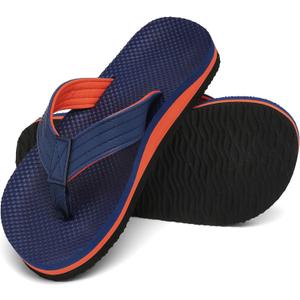 INMINPIN Kids Boys Girls Flip Flops Comfort Quick-Dry Beach Pool Aqua Thong Sandals(Little Kid/ Big Kid), Blue Orange, Size: 1 Big Kid