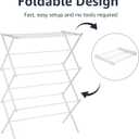 Amazon Basics Foldable Portable Clothes Drying Rack for Indoor Air Drying, Collapsible Design, 14.5" D x 29.5" W x 41.8" H, White