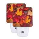 Nameapo Autumn Fall Leaves LED Plug-in Night Light 2-Pack, Auto Sensor Nightlights Set of 2 for Bedroom Bathroom