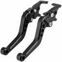 Brake Lever Assembly, Red CNC Double Disc Brake Lever Assembly for Motorcycle Scooter Bike (Black)