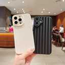 Compatible with iPhone 15 Case Cute Aesthetic Striped Design for Girls Women,Soft Silicone Shockproof Protective Designed for iPhone 15 Case-Black